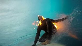 GoPro: Jamie O'Brien Surfs Teahupoʻo On Fire