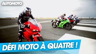 Défi 300km/h : Kawasaki ZX10R vs Suzuki 1000 GSX-R vs BMW S1000RR vs Ducati 1199 Panigale