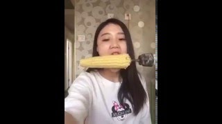 Hot Girl Show You How To Eat Corn With Drilling Machine Haha.