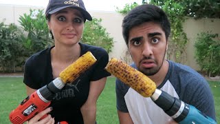 CRAZY CORN ON A DRILL CHALLENGE ?!?