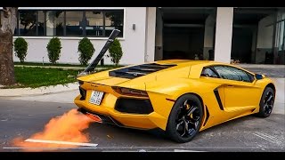 Lamborghini Aventador LP700-4 nẹt pô phun lửa dữ dội, tăng tốc với chế độ Sport | Siêu Xe Việt Nam