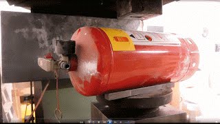 Hydraulic Press crush BIG Fire Extinguishers ( Muth busting )