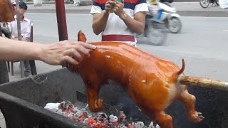 Vietnam street food - Crispy Roast BBQ Whole Pig Hog - Street food in Vietnam 2016