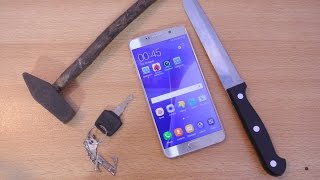Samsung Galaxy Note 5 - Knife Scratch & Hammer Test - HD