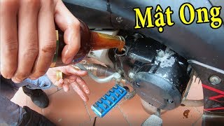 PHD | Thay Nhớt Xe Máy Bằng Mật Ong Và Cái Kết Bất Ngờ | Using Honey as Engine Oil in Bike