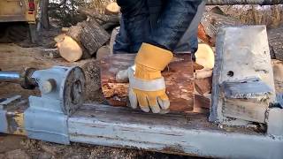 Primitive Technology vs Mega Machines Cleaver Saw Log Splitter Chainsaw and Sawmill Unusual Woodwork