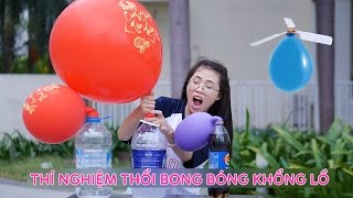 Thí Nghiệm Vui Thổi Bong Bóng Khổng Lồ - Đồ Chơi Balloon Helicopter