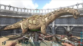 ARK: Survival Evolved - Lấy 100 con khủng long T-Rex đánh nhau với Titanosaur =))