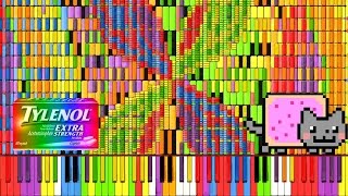 [Black MIDI] Synthesia – "Nyan Trololol" | Rainbow Tylenol & Nyan Cat Remix ~ BusiedGem