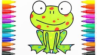 Coloring for Childrens Tropical Frog - How to Draw Animals | Paint colouring Fun4Kid TV