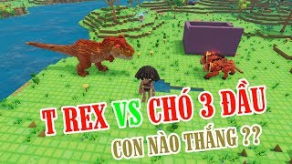 Minecraft khủng long : T Rex đấu với chó 3 đầu con nào thắng ??