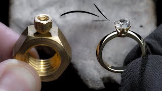 I TURN 2 HEX NUTS into a 1 Ct DIAMOND RING