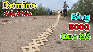 LamTV - Thử Chơi Domino Xếp Chéo Bằng 5000 Que Gỗ | Domino with 5000 wooden sticks