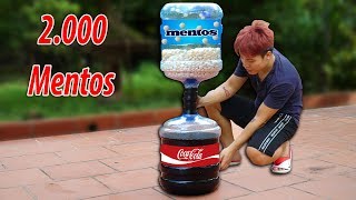 NTN - Experiment: Coca Cola Vs Mentos (Thả 2000 Viên Mentos Vào Chai Coca Khổng Lồ)