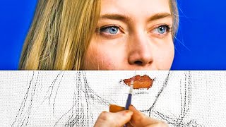 REALISTIC PAINTINGS || 25 EASY DRAWING AND PAINTING HACKS