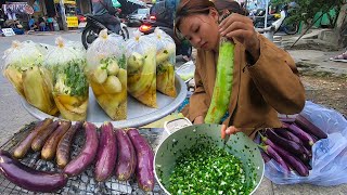 Kinh Ngạc Cô gái dịu dàng như Thôn nữ bán hơn 100kg Cà tím Nướng mỗi ngày bên lề đường ở Sài Gòn