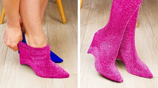 SHOES AND SOCKS DIY DESIGN AND HACKS || 32 CLEVER FASHION HACKS